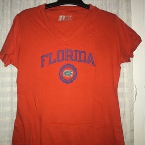 Florida Gators v-neck t-shirt, orange, small